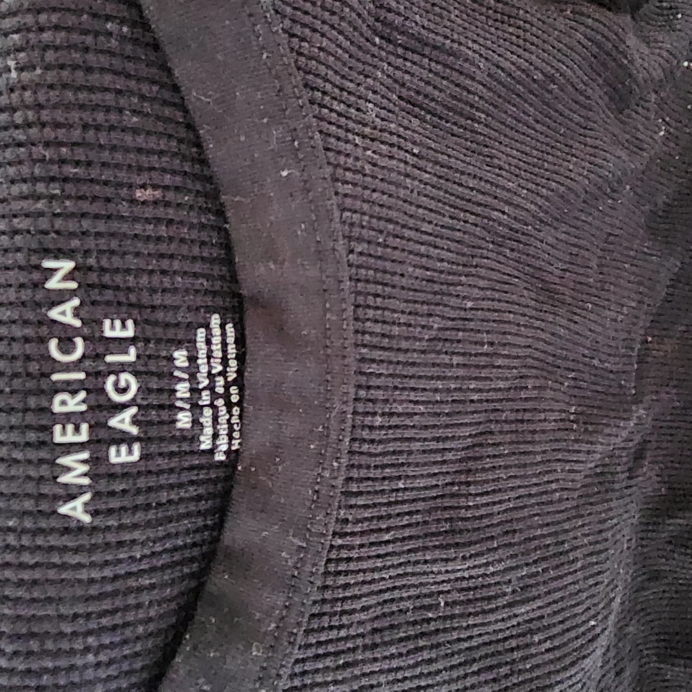 American Eagle Black Ribbed Top